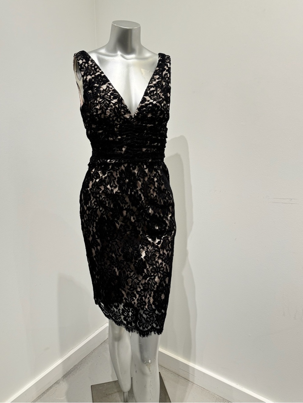 Moda International Black Lace Cocktail Dress Size 8